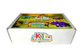 Front view of the Dinosaur Craft Box for kids with the box closed, showcasing the front flap and branding.