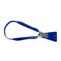 Blue right-handed Easi-Grip Scissors with blade guard on.