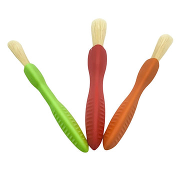 Set of 3 Triangle Easy Grip Paint Brushes in red, green, and orange, arranged in a V shape with ergonomic, non-roll handles.