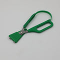 Green left-handed Long Loop Easi-Grip Scissors with blade guard for safety when not in use.
