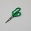 Left-handed Long Loop Scissors with green handle, offering enhanced cutting control for SEN children with motor skill challenges.