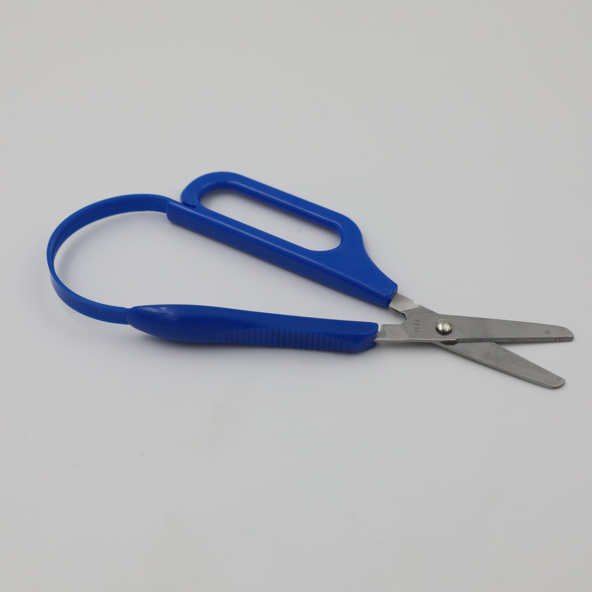 Blue right-handed Long Loop Easi-Grip Scissors, lightweight and self-opening with a long loop handle for stability.