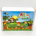 KJ’s Craft Time Nature Craft Kit for kids, featuring a nature-themed educational craft box with insects, plants and outdoor exploration illustrations.