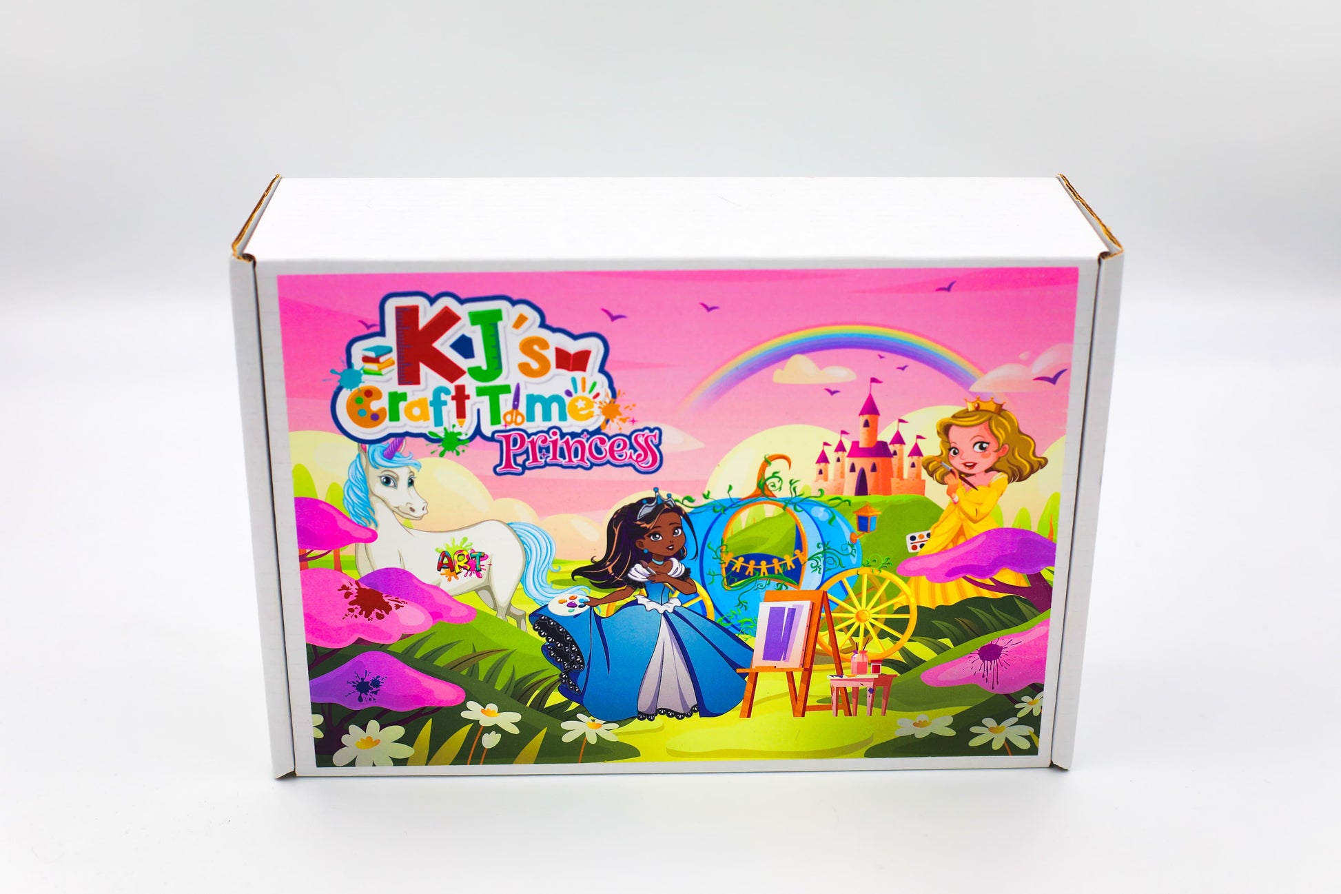 Princess craft kit for kids presented in a gift-ready box, ideal for hands-on arts and crafts activities for children aged 4–11.