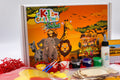 Wooden safari animal craft activity for kids included in the Safari arts and crafts kit.