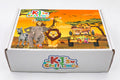 Front view of Safari craft box for kids by KJ’s Craft Time on white background