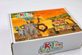 Angled view of Safari craft kit for kids highlighting safari animal illustration design.